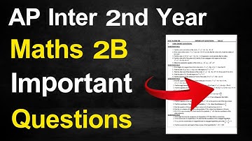 ap inter 2nd year maths 2b important questions 2026|| Inter maths 2b important questions 