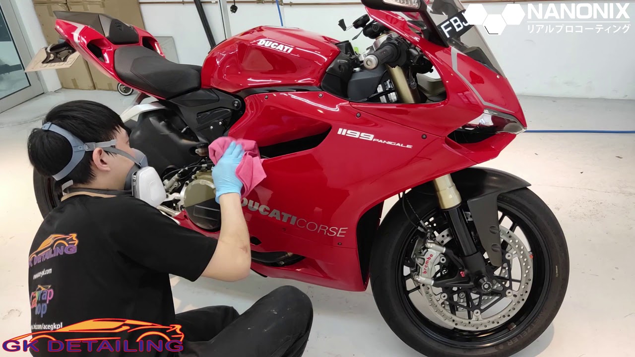 Ducati Panigale GK Detailing NANONIX DIAMOND Ceramic 9H Coating Process  - Best Watched in 4K!