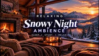 Cozy Winter Cabin at Sunset ❄️ | Relaxing Ambient Music for Studying, Sleep & Focus