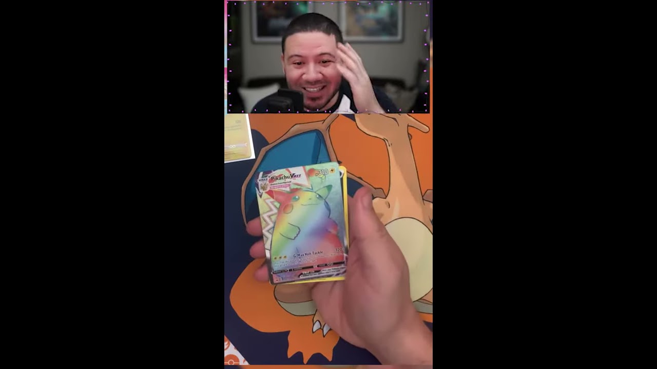 Pokemon TCG Vivid Voltage RAINBOW PIKACHU VMAX Secret Rare Pull 