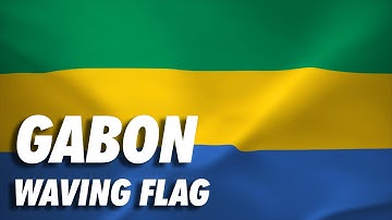 Gabon Waving Flag Animation 4K Moving Wallpaper Background