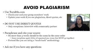 Avoiding plagiarism