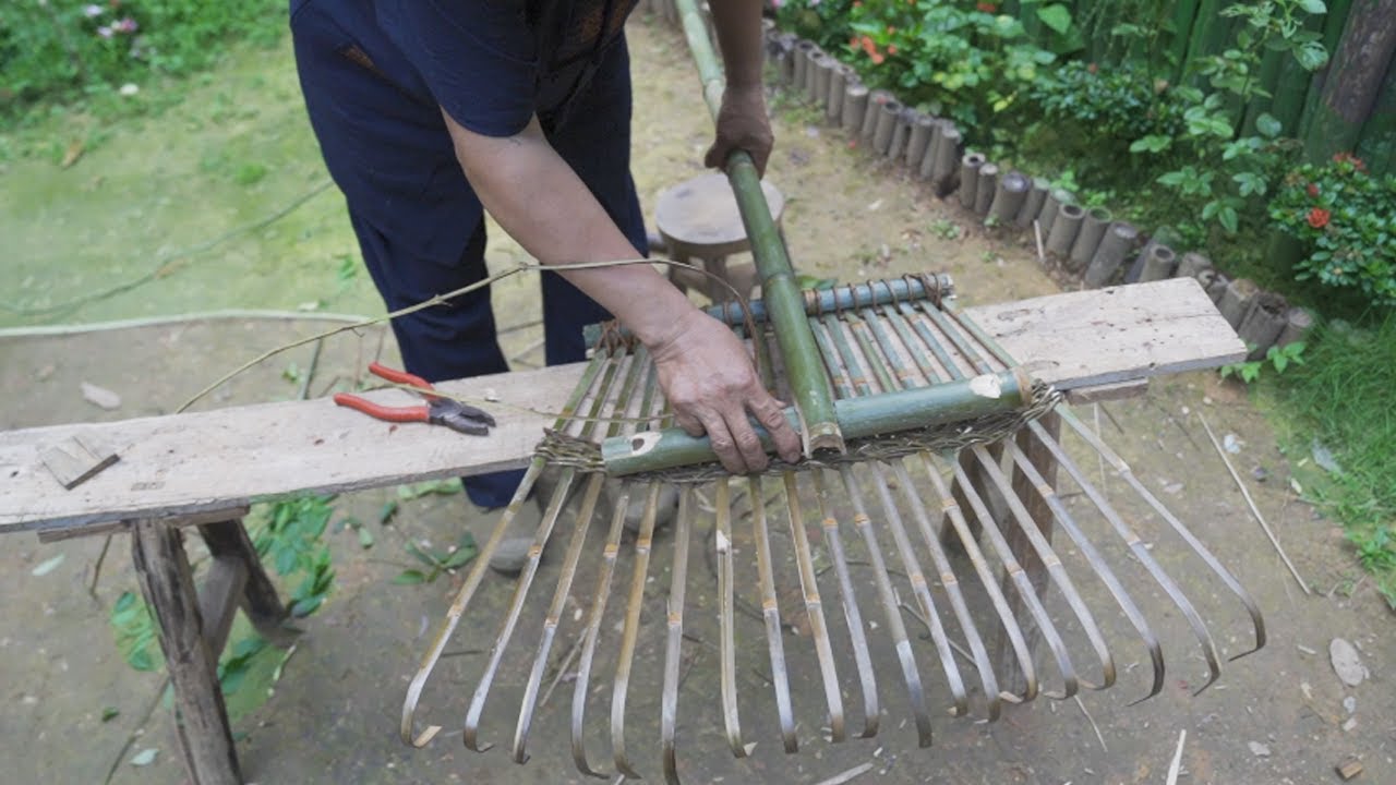 Chinese Master Carpenter Makes Bamboo Rake Out Of Bamboo. Durable.#woodwork #woodworkingprojects