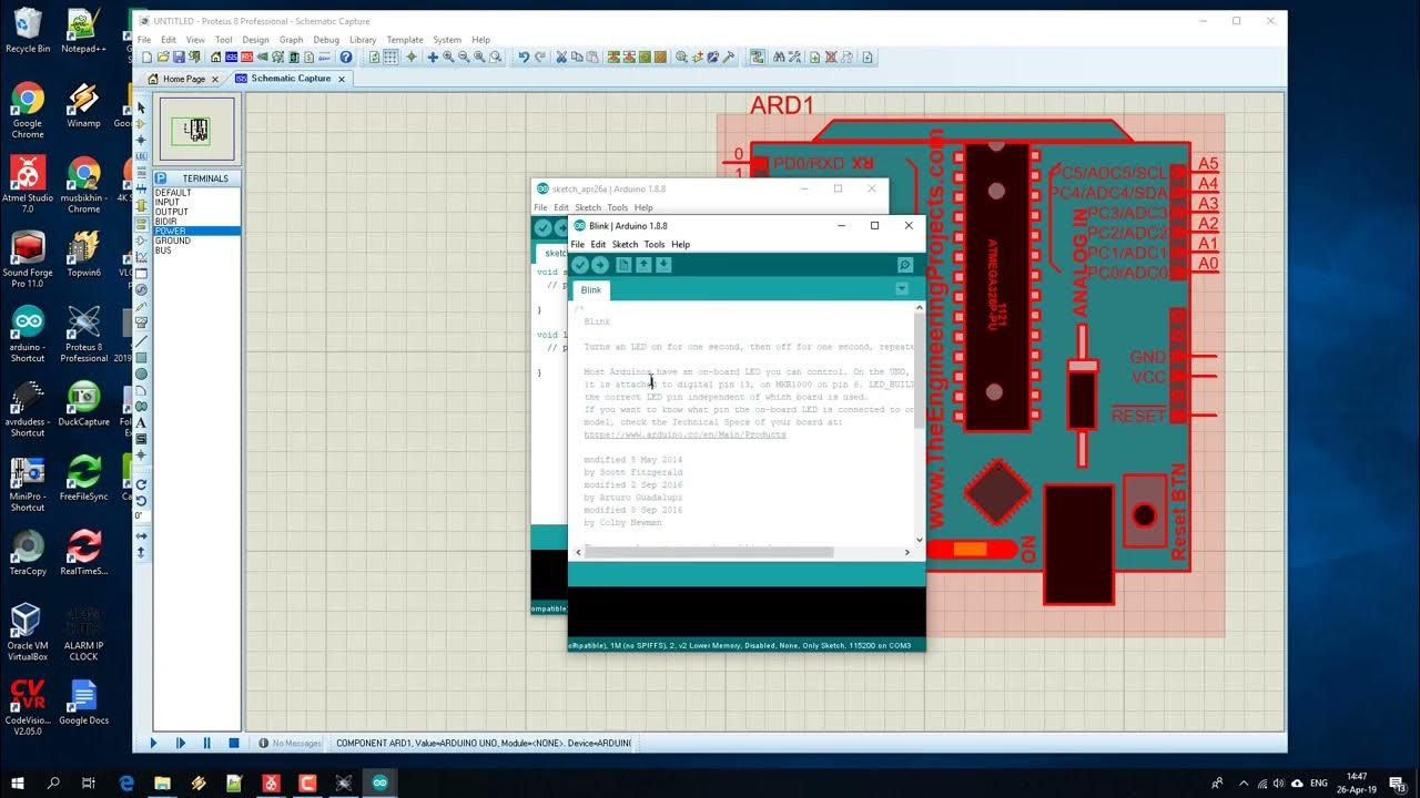 simulasi arduino uno pada proteus beserta library - YouTube