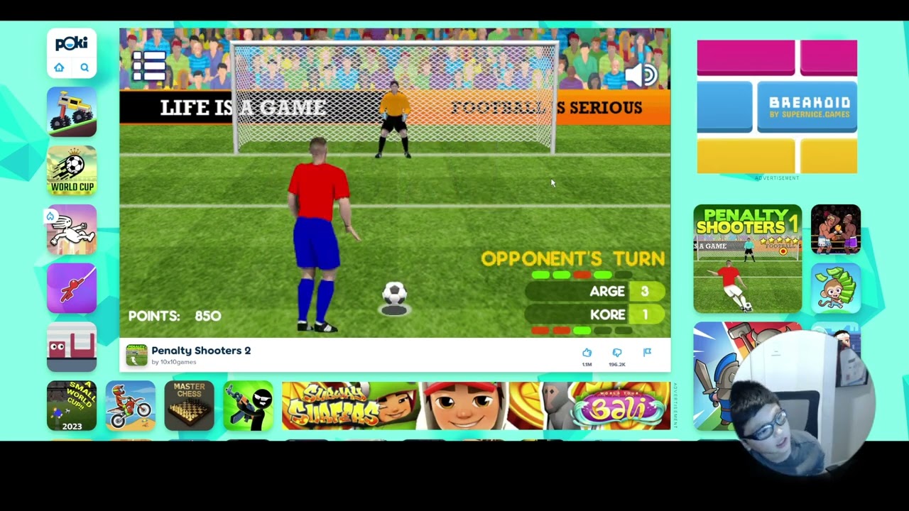 Aadit plays 'A Small World Cup' on Poki.com 