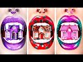 Vampire vs Mermaid vs Ladybug! One Colored Tiny House Challenge