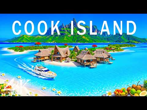 Cook Islands 4K - Turquoise Lagoons, Hidden Coves & Lush Tropical Landscapes with Relaxing Music
