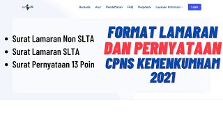 Contoh Format Surat Lamaran dan Pernyataan 13 Poin CPNS Kemenkumham 2021