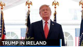 Trump meets President, Taoiseach in Dublin amid protests | RTÉ News