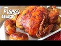 FRANGO ASSADO DE PADARIA COM FAROFA E BATATAS