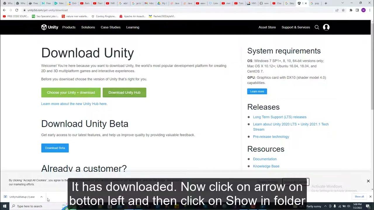 Download and install unity hub easy tutorial - YouTube