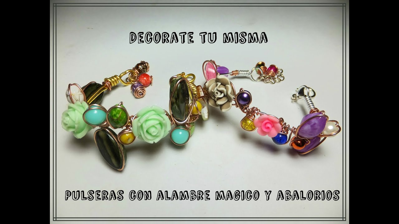 Pulsera con abalorios y alambre de aluminio |