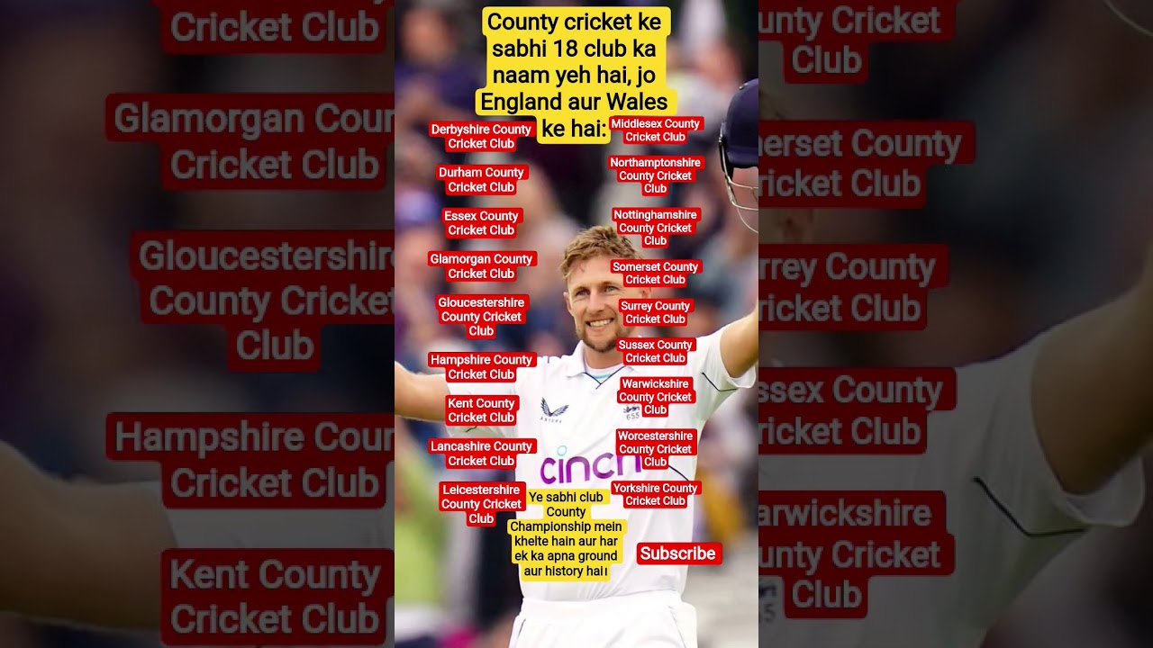 lइंग्लैंड और वेल्स की सभी 18 काउंटी क्रिकेट टीमेंl 