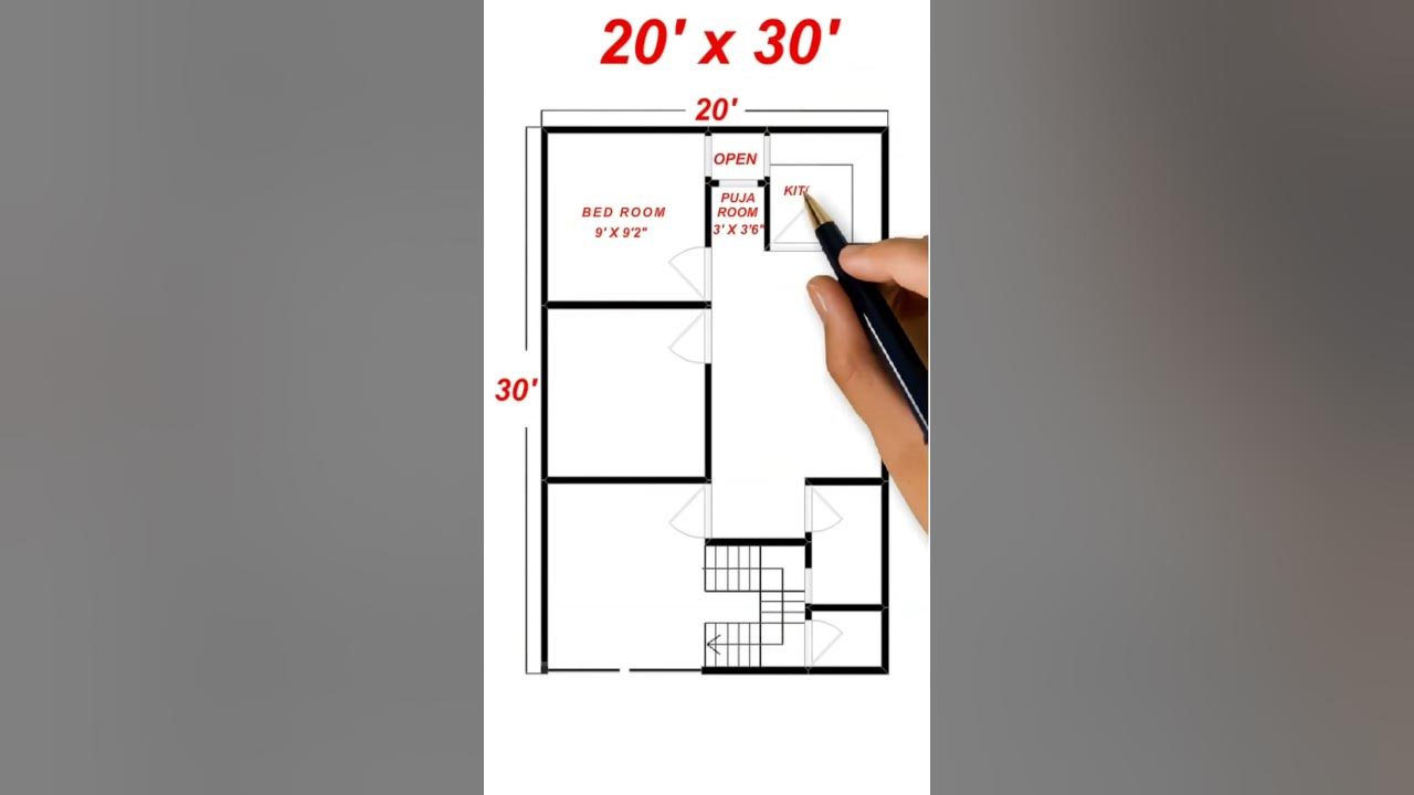 20-x-30-house-plan-2-bhk-with-car-parking-2-bhk-20-x-30-house-plan-youtube