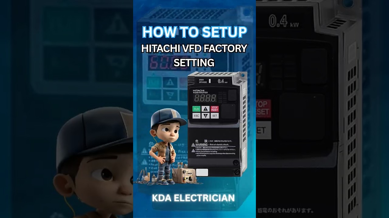 how to  hitachi vfd factory setting | reset 