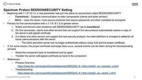 IBM Spectrum Protect Session Security when upgrading from V7 to V8 - Demo