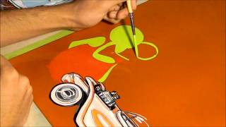 Ed Roth Panel Time Lapse Mercado's Pinstriping