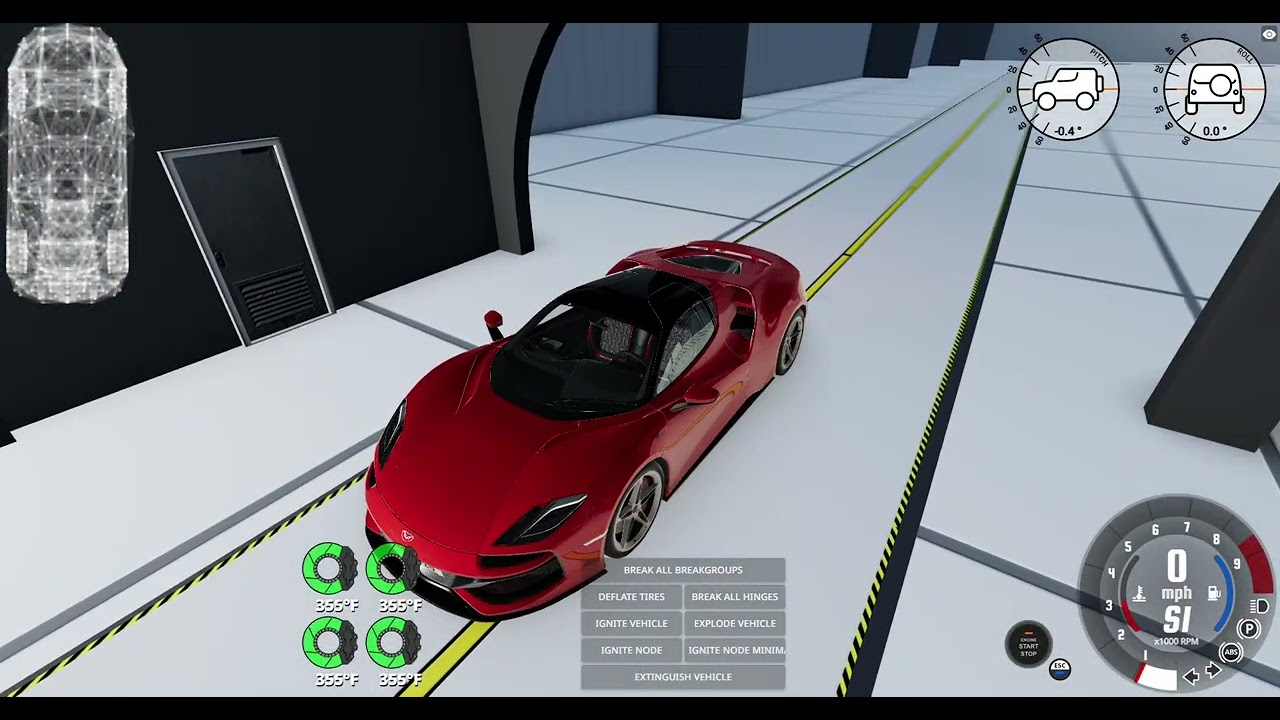 BeamNG drive crashing cars in a building and seeing if they drive still.