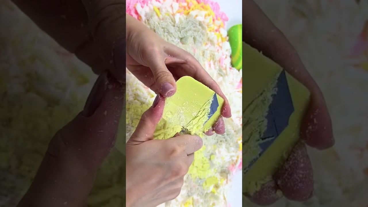 Ultra satisfying soap cutting with perfect micro pieces.
