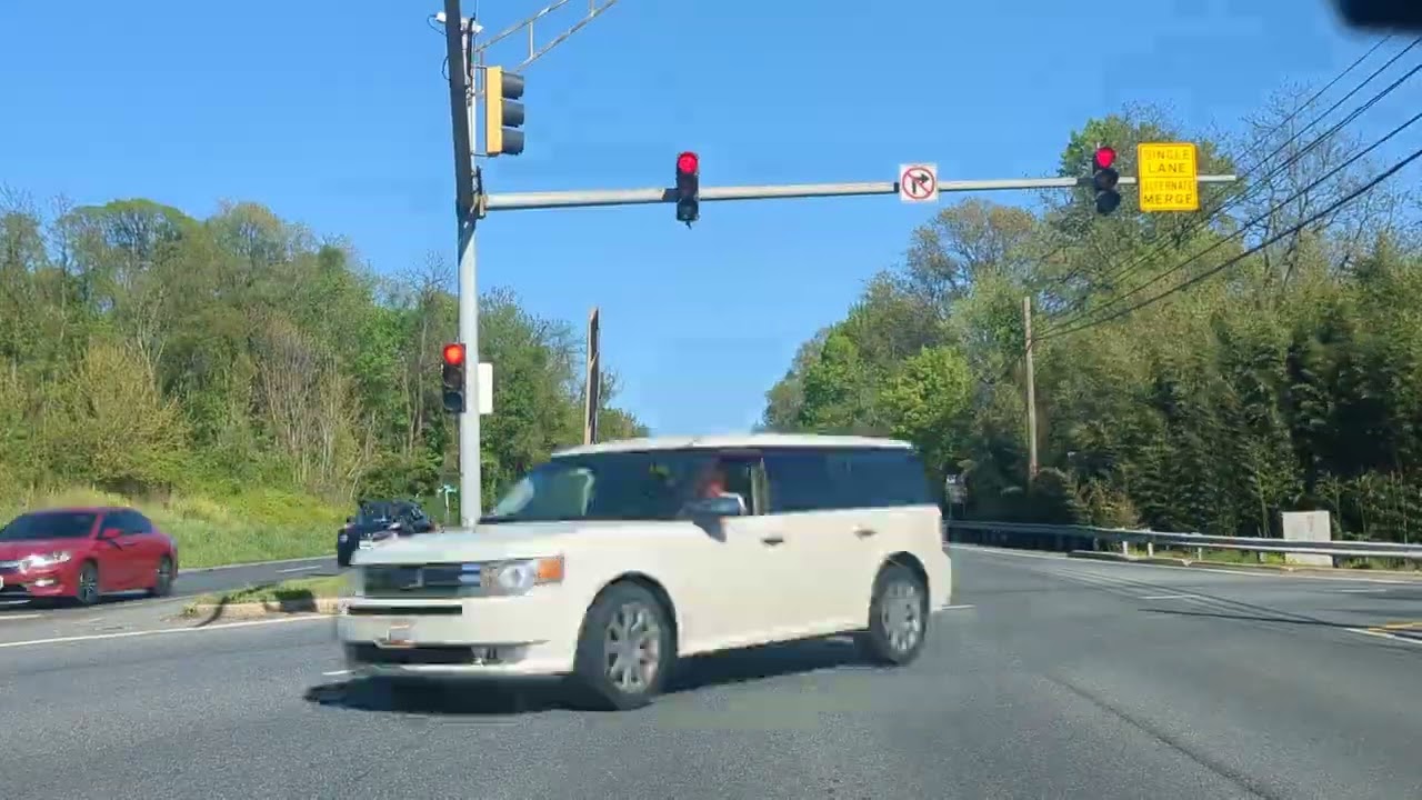 Time lapse drive small town America, Western Maryland