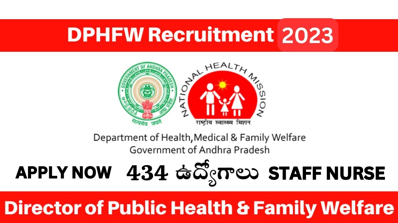 BEST JOB ALERTS | DPHFW, Vijayawada Staff Nurse Offline Form 2023 Apply for 434 Posts 