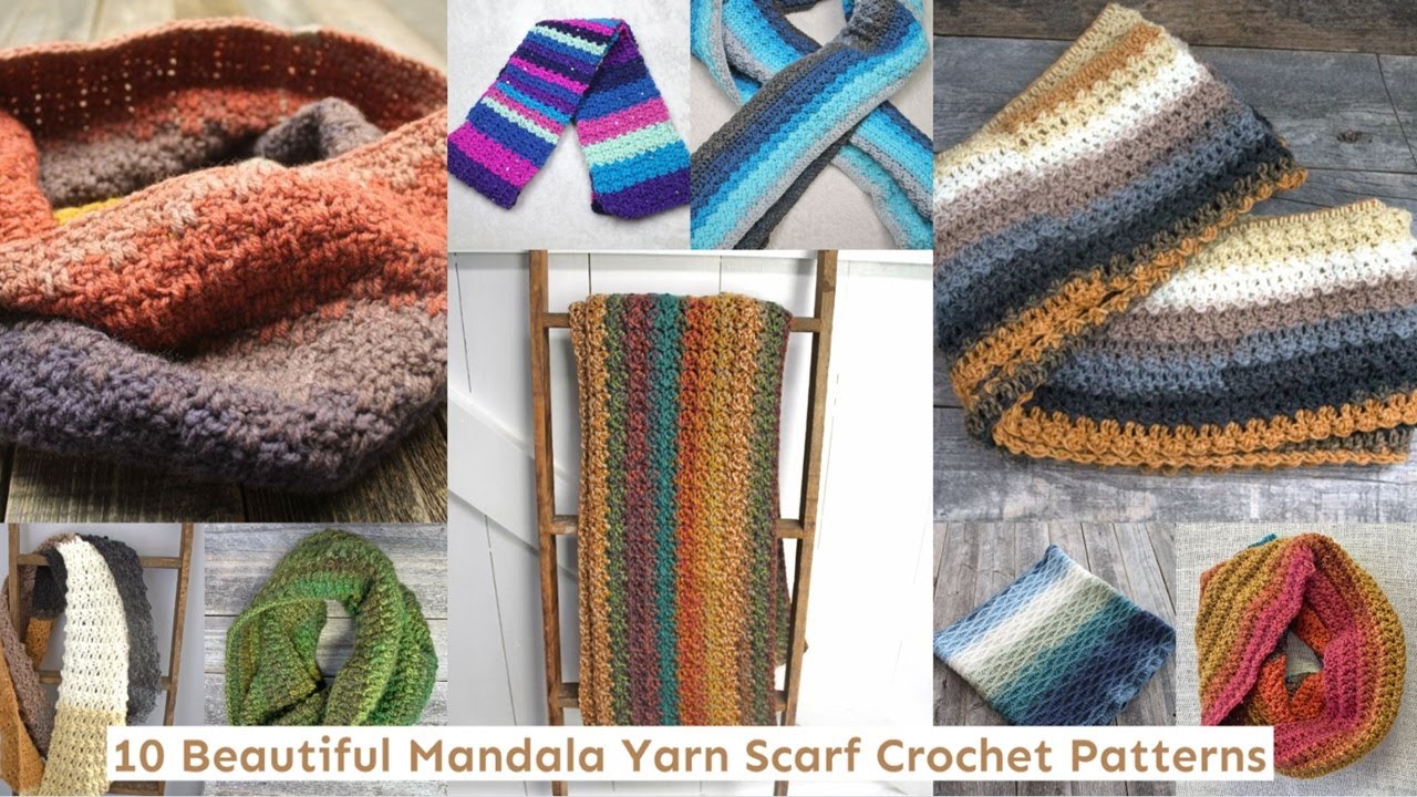 10 Quick Lion Brand Mandala Yarn Scarf and Cowl Crochet Patterns to Make  Free PDFS