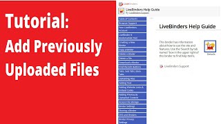 Online Binders: How to Add Previously Uploaded Files