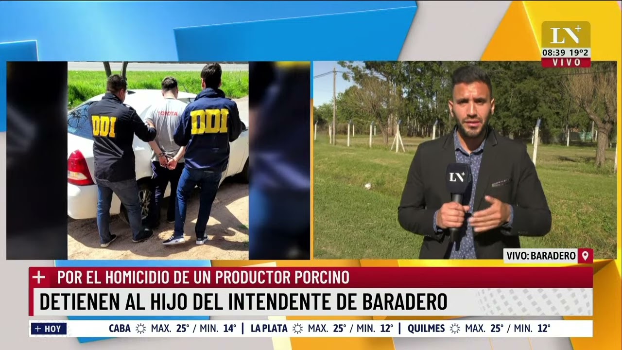 Es uno de los 4 sospechosos por el asesinato de Desimone; detienen al hijo del int. de Baradero