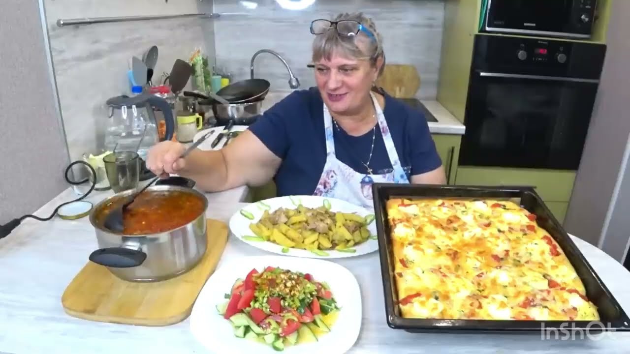 МЕНЮ за 1 час ! ГОТОВИМ  борщ, пицца, , картофель с баклажанами! ЭКОНОМНОЕ меню для всей СЕМЬИ!