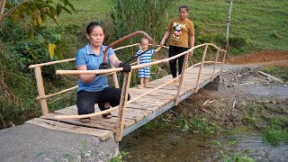 The bridge is safe and sturdy, replacing the dangerous bridge for everyone to travel