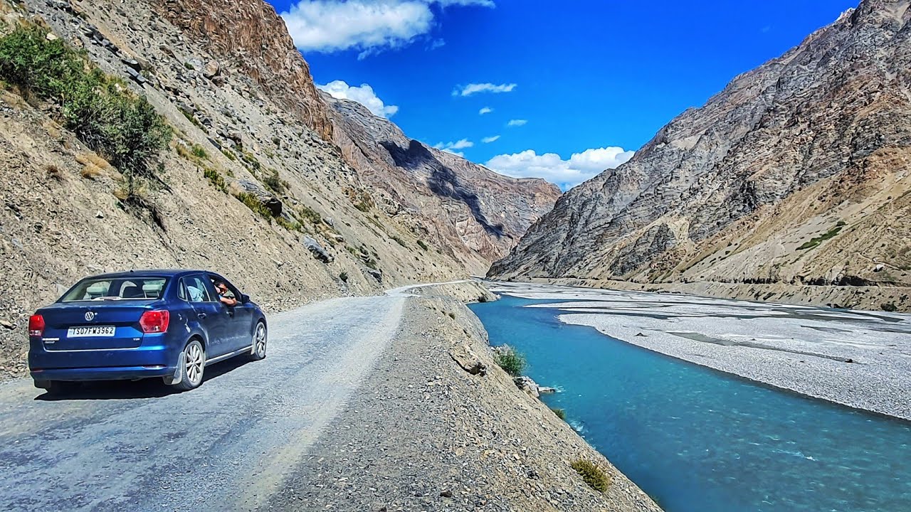 Scenic Route & Beauty of Pin River on the way to Mud Village, Spiti Valley 