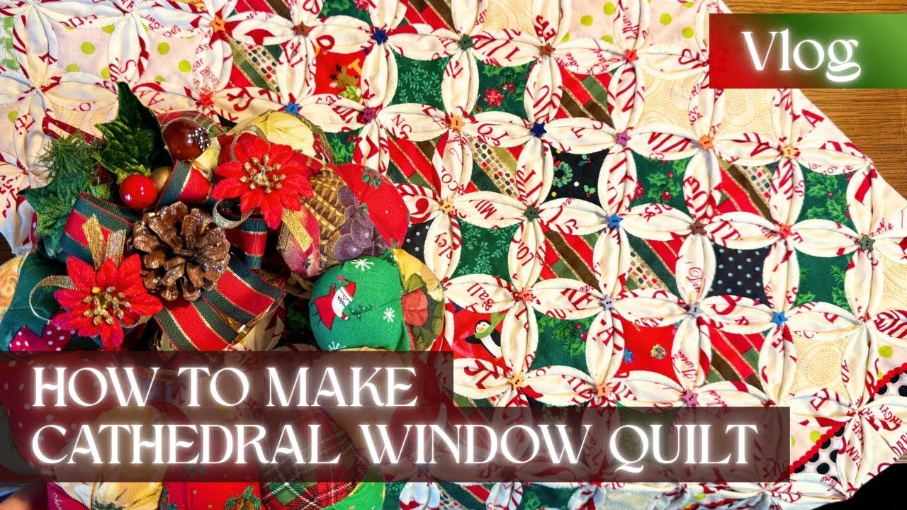 カテドラルウインドウの制作過程、全部見せます！🎄クリスマスタペストリーを縫いながら過ごす冬のひとり時間❄️