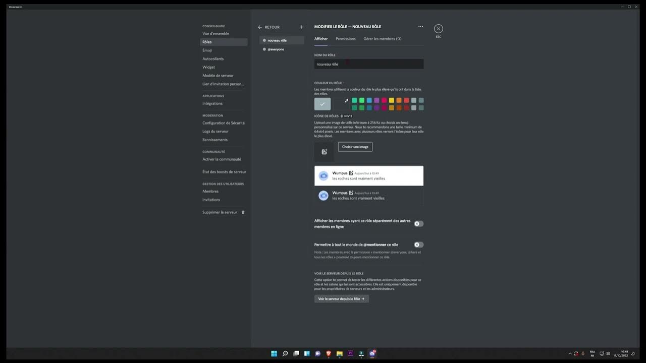 Comment cr er des r les sur un serveur discord youtube