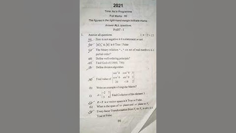 GE-2(Math) Previous year Question (Utkal University) 2021