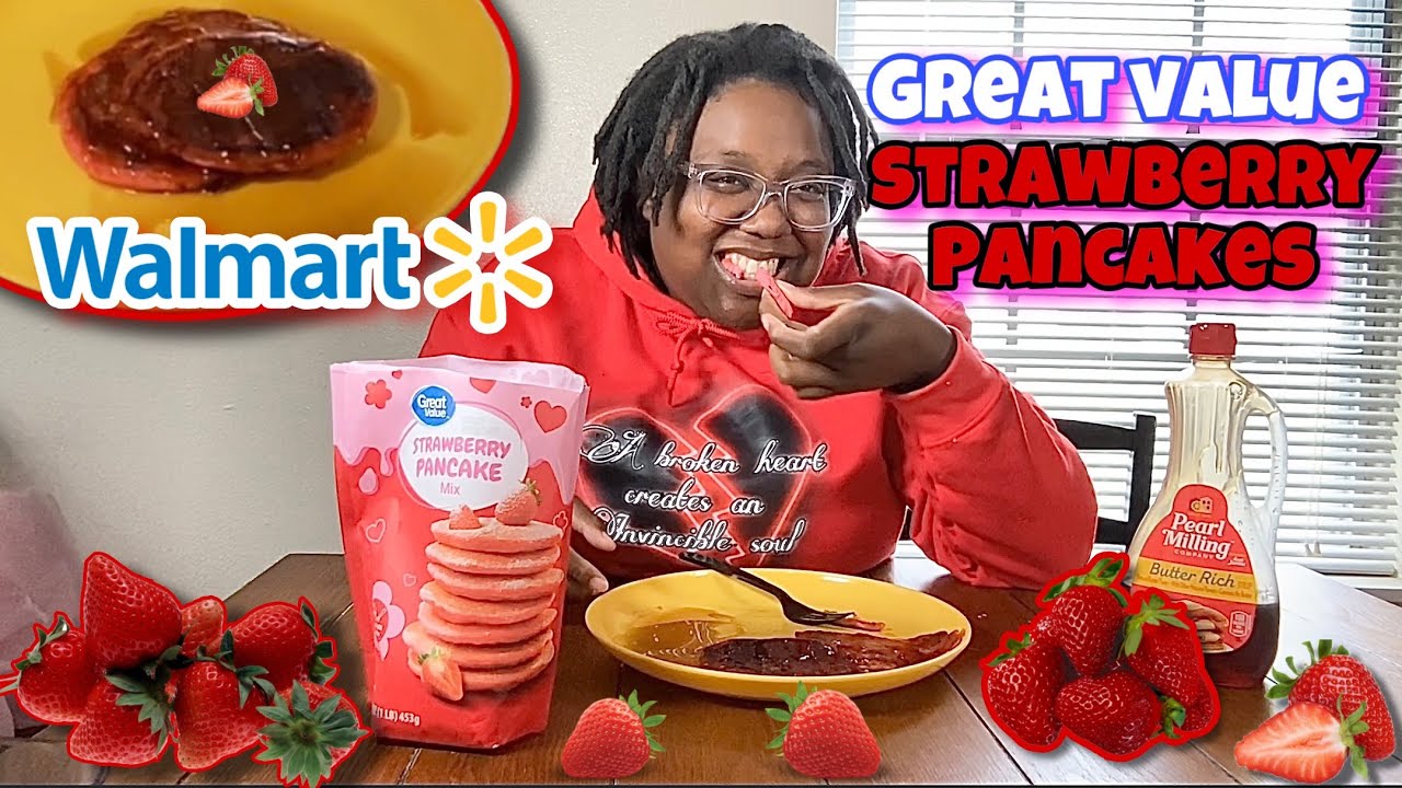 Walmart Great Value Strawberry Pancakes Review 🍓 🥞 ~ Taste Test