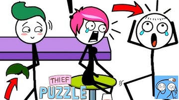 Thief Puzzle (WEEGOON) Funny Stickman Brain Puzzle game Level 41 - 67 (android) gameplay walkthrough