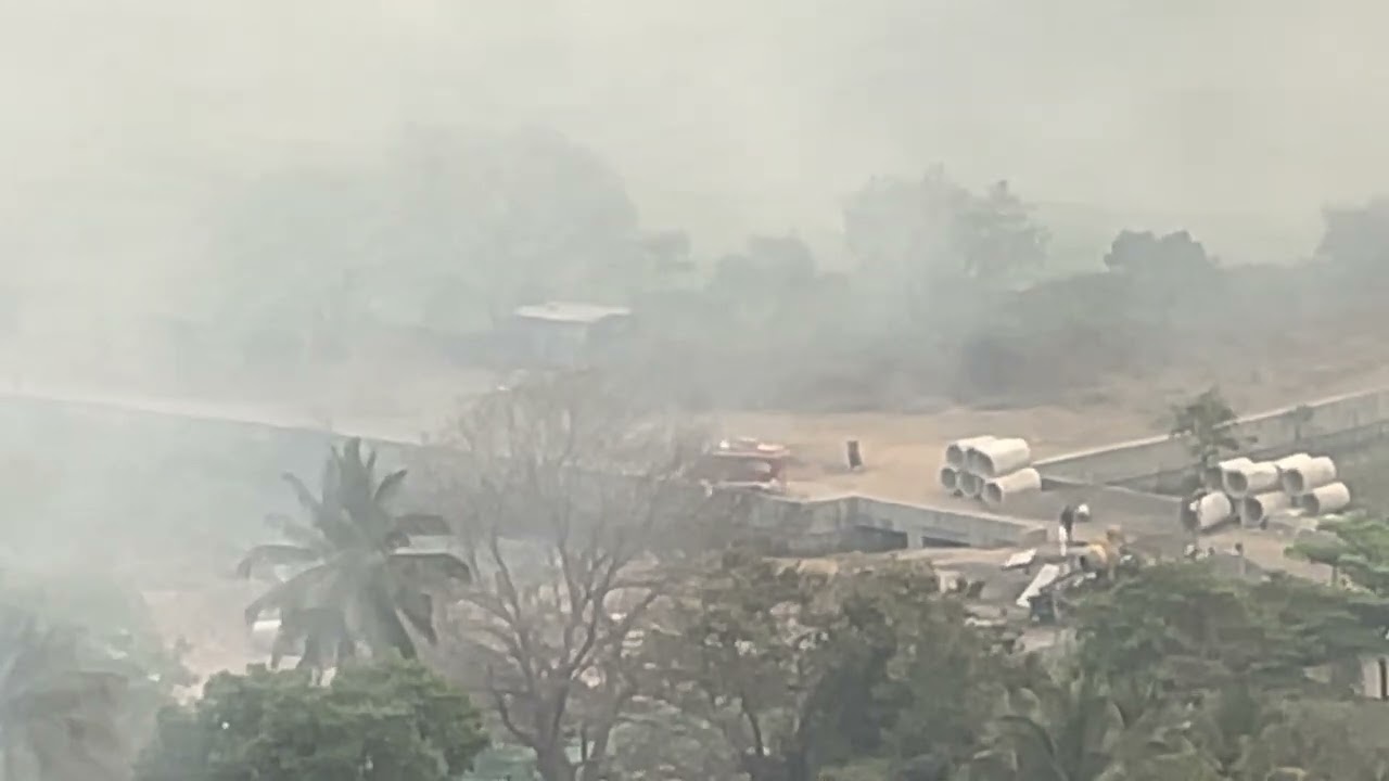 Fire at proposed Metro car-shed site Kanjurmarg/Bhandup 7 March 2022