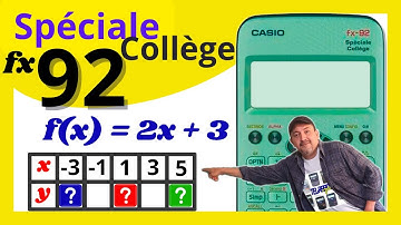 CASIO fx-92 Spéciale Collège✅ Fonction linéaire tableau de valeur