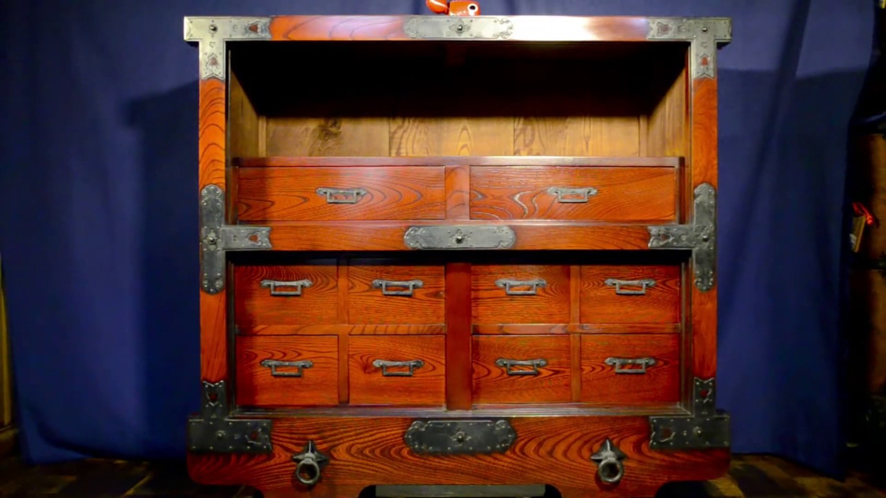 Kyoto Japan antique chest of drawers No.148 - YouTube