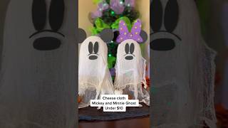Cheese cloth Mickey and Minnie ghost 👻 #mickeymouse #diy #halloweendiy #halloweencraft