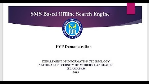 Offline SMS Based Search Engine-FYP-2019