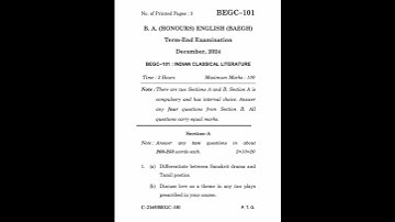 BEGC–101 Dec 2024 | IGNOU Previous Year Question Paper