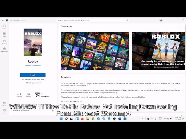 Roblox not downloading from microsoft store - Microsoft Community