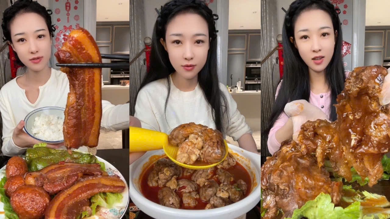 Eating Spicy Pig Brain, Beef Tendon Oil, and Braised Pork Belly