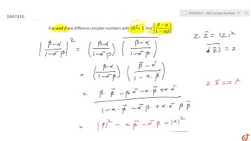 If `alpha\ a n d\ beta` are different complex numbers with `|beta|=1`, find `|(beta-alpha)/(1-