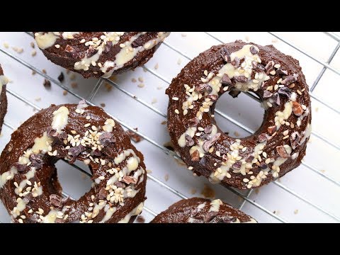 VEGAN GLUTEN-FREE CHOCOLATE TAHINI DOUGHNUTS