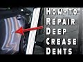 Crazy DEEP Door Dent/Crease - How to Repair - Step by Step