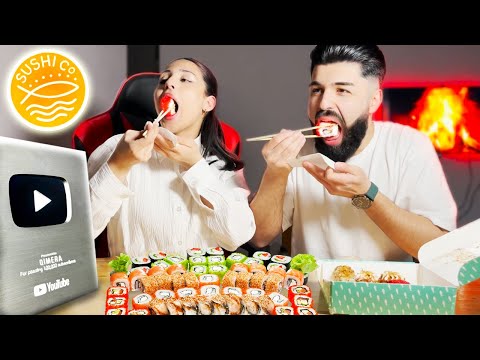 სუშის მუკბანგი ნინისთან ერთად 🍣🥢 100K ღილაკის Unboxing!