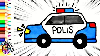 10 Nisan Polis Haftası Çizimleri ?‍♂️?‍♀️ Polis Arabası Nasıl Çizilir - How To Draw Polis Car