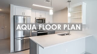 NoVo | Aqua Floor Plan | 2 Bedroom 2 Bathroom | Apartment Shown 710